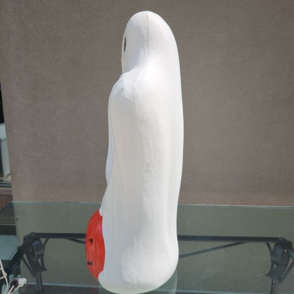 Vintage Blow Mold Ghost with Pumpkin Halloween Display 33" Home Decor 1970'S - Picture 3 of 11